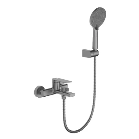 Смеситель для ванны Frap Arne однорычажный на ванну с лейкой и шлангом цвет графит смеситель для ванны esko dunedin однорычажный на ванну с лейкой и шлангом