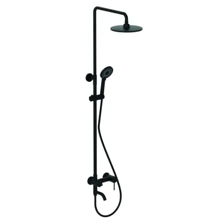 Душевая стойка для ванной с смешанным креплением Терни KONSENSA черный двухпанельная стойка для центрифужных пробирок ninth life