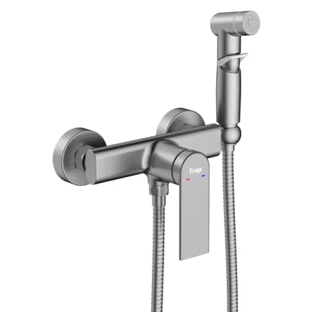 Гигиенический душ Frap Arne, набор со смесителем, цвет графит 20 шт din1587 m3 m4 m5 m6 латунь кепки гайки декоративные купольная крышка головки полукруг желудь гайка