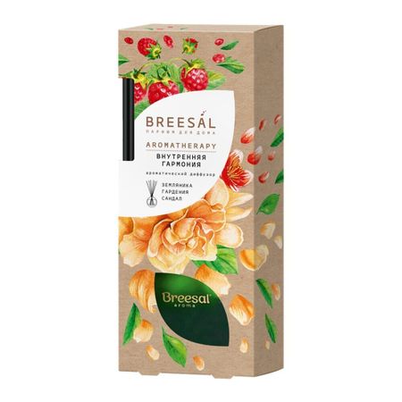 Аромадиффузор с палочками Breesal Aromatherapy Внутренняя гармония 70 мл aromeasy черные тростниковые палочки для аромадиффузора 50 шт