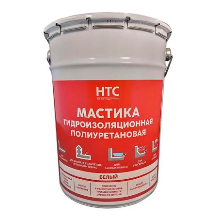 Мастика гидроизоляционная полиуретановая HTC 6 кг белая 5 шт фильтров для безвоздушного распылителя huxuan