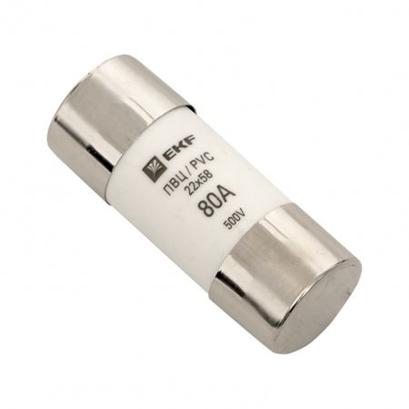 Вставка плавкая EKF PROxima ПВЦ 80А 50 кА 220 В цилиндрическая (10 шт.) (pvc-22x58-80) вставка плавкая цилиндрическая ekf proxima пвц 6а 10х38 мм 500 в ip20 20 шт pvc 10х38 6