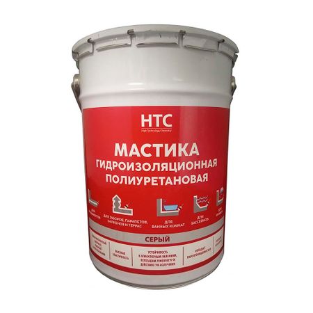 Мастика гидроизоляционная полиуретановая HTC 6 кг серая 5 шт фильтров для безвоздушного распылителя huxuan