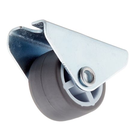 Опора колесная неповоротная пластик/резина на площадке 25 мм серая (1 шт.) опора двухколесная с винтом m8 d40 мм без стопора ок 40 2 k