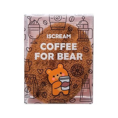Спонж для лица ISCREAM Спонж для очищения COFFEE FOR BEAR кофейное зернышко холщовый   для карандашей kawaii bear cat