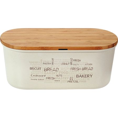 Хлебница с деревянной крышкой Kesper бежевая 34х18х14 см хлебница овальная evle elegance er0025a