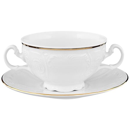 Бульонница с блюдцем Bernadotte отводка золото 360 мл бульонница узоры с ручкой 670 мл