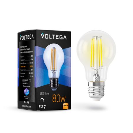 Лампочка Voltega General purpose bulb диммируемая Е27 8W 2800К