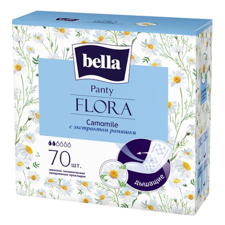Прокладки ежедневные Bella Panty Flora Camomile Ромашка 70 шт секреты лан прокладки ежедневные целебные травы 20
