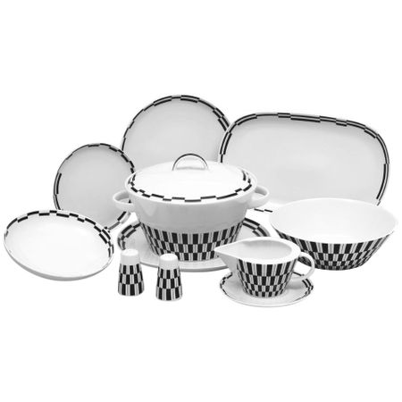 Столовый сервиз на 6 персон Thun Tom Черно-белые полоски