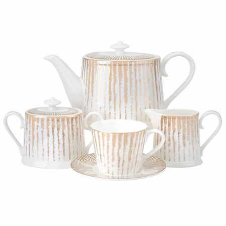 Чайный сервиз Top Art Studio Голден Фан из 15 предметов калатея голден мозаик ø6 h15 см