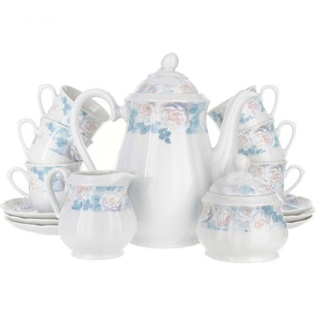 Кофейный сервиз Thun Голубая роза на 6 персон