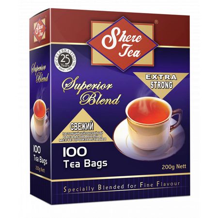 Чай черный Shere Tea синяя пачка 100х2 г 50 шт прозрачные нейлоновые чайные пакетики