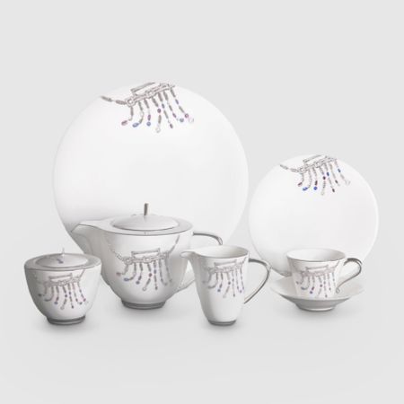 Чайный сервиз Hankook/Prouna Тифани с кристаллами Swarovski 22 предмета