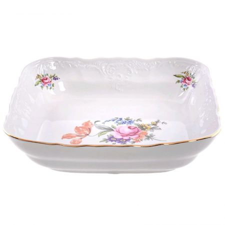 Салатник квадратный Bernadotte Мейсенский букет 16х16 см салатник concordia мейсенский букет 25 см круглый