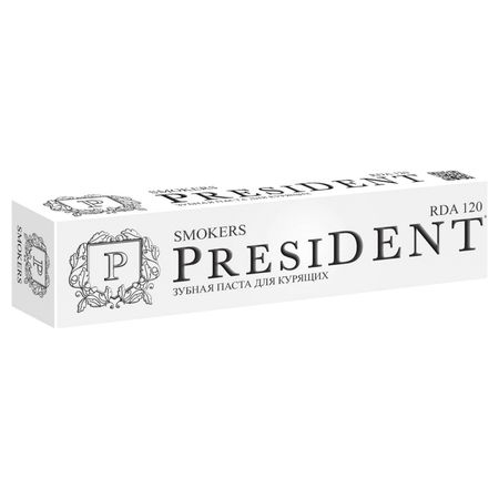 Зубная паста President Smokers 75 мл паста зубная president президент antibacterial 50мл