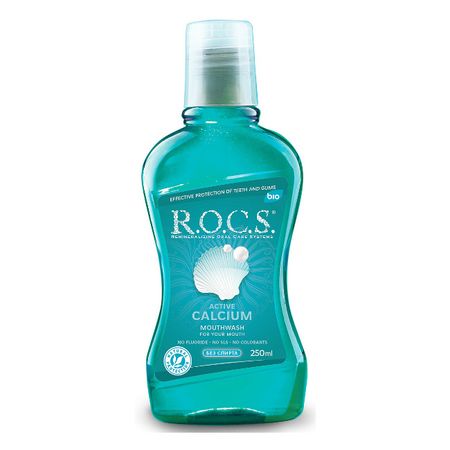 Ополаскиватель для полости рта Rocs активный кальций 250 мл рокс двойная мята ополаскиватель для полости рта 250 мл