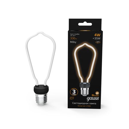 Лампа Gauss LED Filament Bulbless ST64 Milky E27 4W 330 Лм 2700K 64x165мм миниатюрный сцен 10 в 1 quse