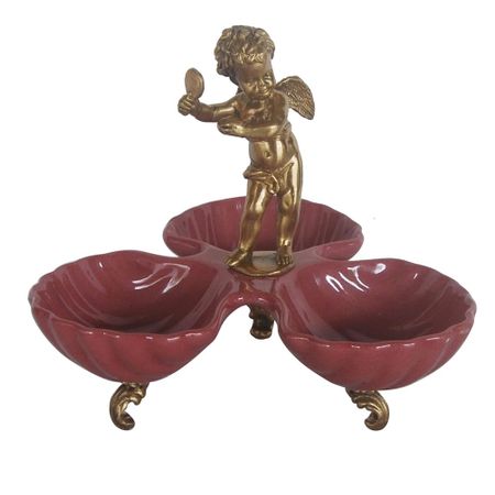 Менажница с ангелом Glasar 24x24x20см красный менажница krosno гламур 24 см