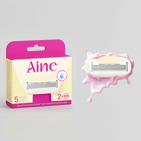 Кассета для станка DAMSLER AINE Сменные кассеты для бритвы Aine, 5 лезвий