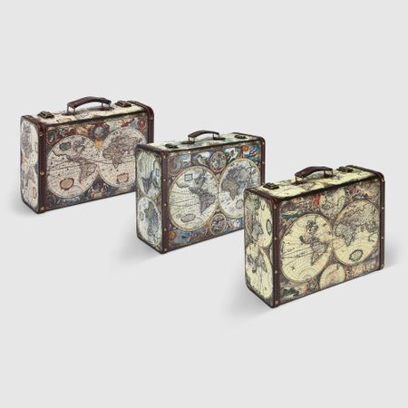 Чемодан декоративный Grand forest карта мира 30x20x9 см античная карта мира гобелен хлопковый broading art deco
