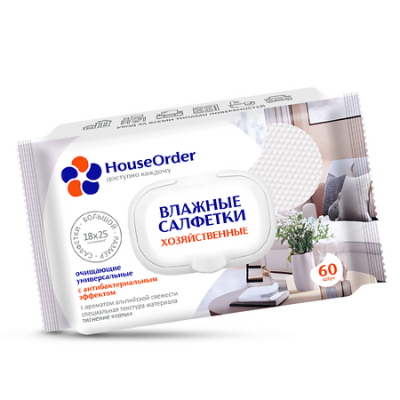 Салфетки для уборки HOUSEORDER Влажные салфетки для уборки влажные салфетки diva salfeti family 30 шт