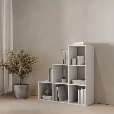 Стеллаж KONSENSA Руан 6 секций 104x104x31.7 см ЛДСП цвет белый органайзер универсальный рыжий кот 5 секций 40х40х13см спанбонд