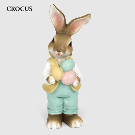 Кролик декоративный Crocus пасхальный 22,5 см пасхальный кулон эльф розовый желтый