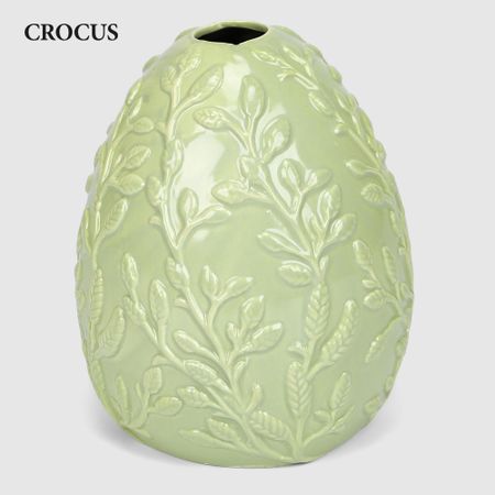 Яйцо фарфоровое Crocus зелёное, с LED, 11,5 см