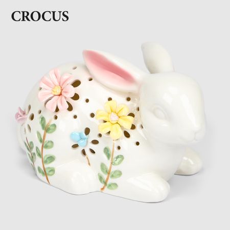 Фигурка Crocus кролик фарфоровый с LED 10х18 см 1 шт 12 стилей милый кролик пасхальное украшение миниатюрный заяц фигурка животного ремесло из смолы мини кролик садовый орнамент