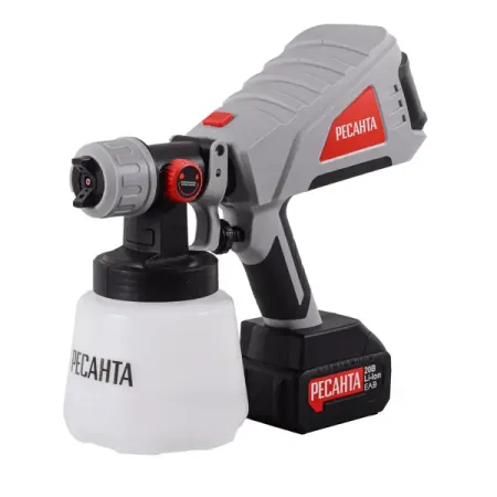 Краскопульт аккумуляторный Ресанта 75/17/3, 20 В Li-ion 4 Ач, 0.8 л/мин фильтр для сопла тумана dfengwen хлопковый 100 шт