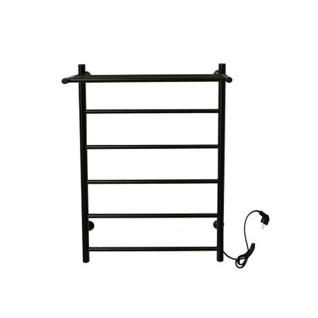 Полотенцесушитель электрический Тера Классика с полкой 800х525 мм 94 Вт правый черный матовый