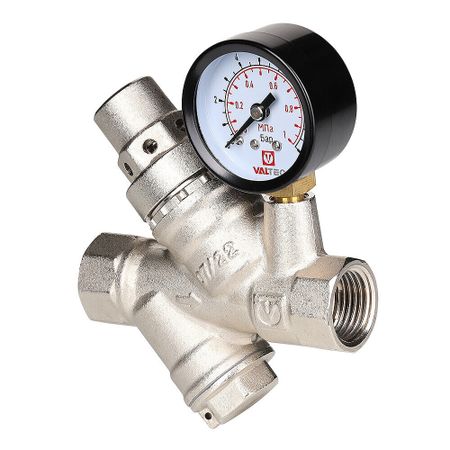 Редуктор давления Valtec с фильтром 1/2 ВР(г) поршневой с манометром (VT.082.N.04)