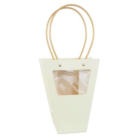 Пакет подарочный Азалия лимонный, 20x10x26 см