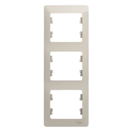 Рамка Systeme Electric Glossa трехместная молочная (GSL000907)