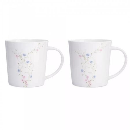 Кружка Anna Lafarg 450 мл 2 шт белая Цветы кружка to catch fish белая эмалированная