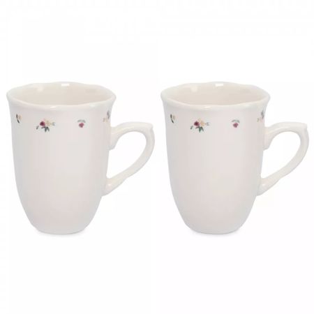 Кружка Anna Lafarg 370 мл 2 шт Белая Цветы кружка to catch fish белая эмалированная