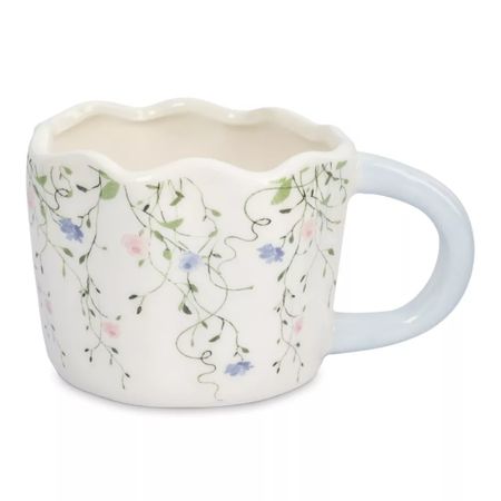 Кружка Anna Lafarg 460 мл молочно-голубая Цветы