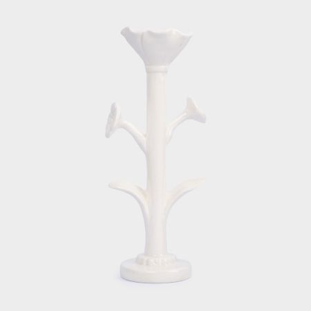 Подсвечник для тонкой свечи Anna Lafarg молочный цветок 20 см