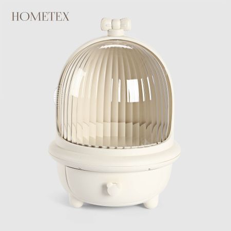 Бокс Hometex для хранения косметики кремовый 28х28х39 см прозрачный компактный бокс для хранения cd huxuan