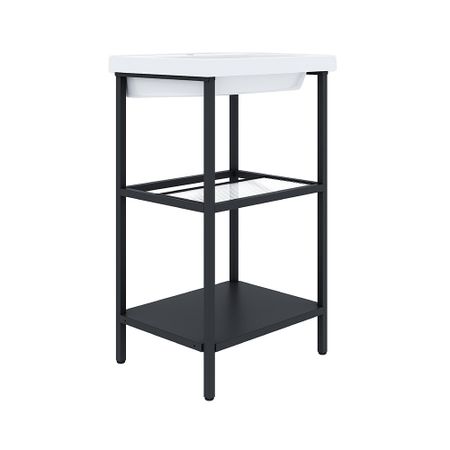 Комплект тумба с раковиной Ulitka Parus 50 см напольная черная (74104501/Como 50) мотоциклетная фара 7 дюймов накладка на кольцо крышка фары в сборе для harley touring road king electra glide street flht flhr