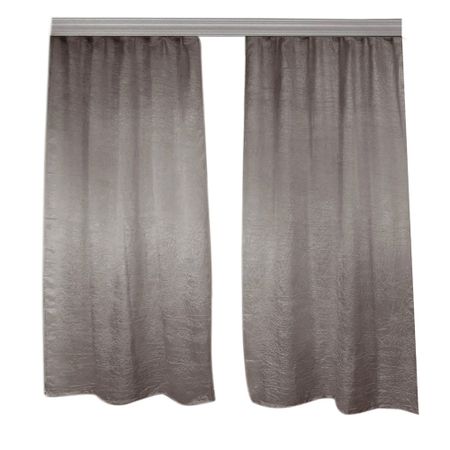 Штора тафта темно-серая 135х260 см Casa Conforte Тергалет (2 шт.) (6178691) японский простой светлый кофе с бежевой кисточкой полые геометрические кружевные короткие шторы для гостиной спальни эркерные шторы