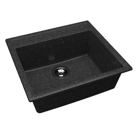 Мойка для кухни Dr.Gans Ника 57х51х22 см врезная с сифоном искусственный камень черная