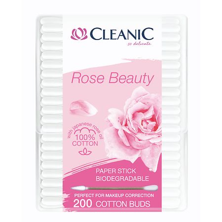 Ватные палочки CLEANIC Rose Beauty Ватные палочки гигиенические в бумажной прямоугольной коробке ватные палочки я самая 300 шт