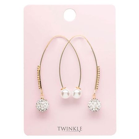Серьги TWINKLE Серьги PEARL AND CRYSTALS déjà vu серьги short medium floating crystals earrings