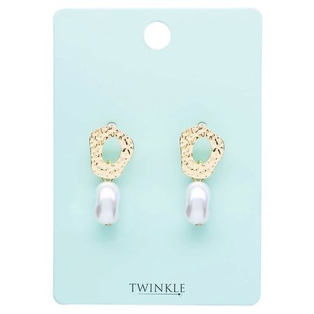 Серьги TWINKLE Серьги CRUMPLED GOLD AND PEARL déjà vu кафф plane pearl cuff gold