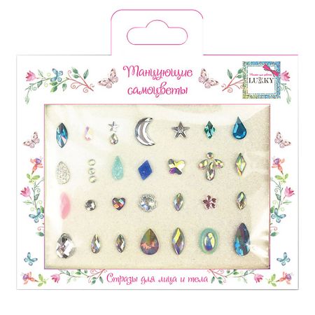 Наклейки для лица LUKKY Стразы для лица Танцующие Самоцветы