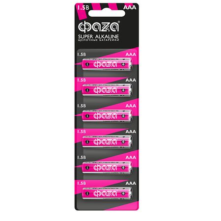 Батарейки ФАZА Батарейки Щелочные Super Alkaline LR03, BL-6, бл. 6 шт. запчасти для роботов пылесосов irobot roomba ossieao