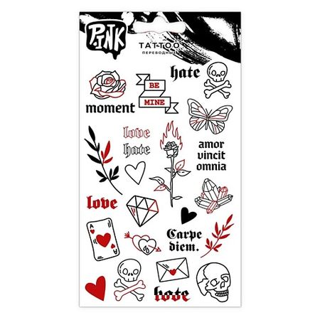 Тату P.INK Наклейки-тату переводные Готика красно-черная татуировки переводные miss pinky 9 5x5 7