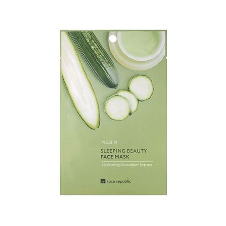 Маска для лица FACE REPUBLIC Маска для лица увлажняющая с экстрактом огурца Sleeping beauty face mask elesesafe half face gas mask dual filter cartridge
